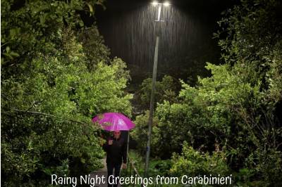 Rainy Night Greetings from Carabinieri